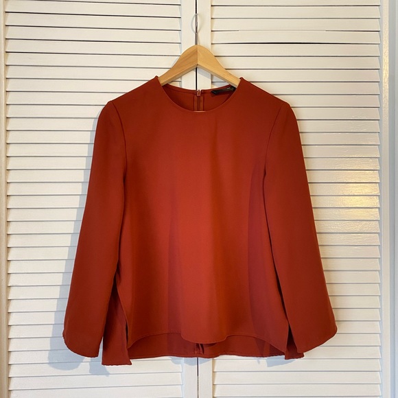 Hallhuber Tops - HALLHUBER Long sleeve Rust Formal Blouse 8